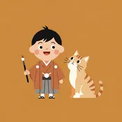 Der Junge, der Katzen malte