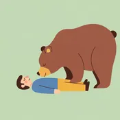 Zwei Reisende und ein Bär