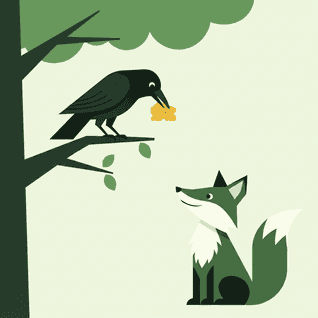 Der Fuchs und die Krähe von Äsop