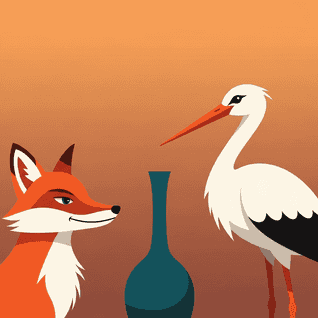 Der Fuchs und der Storch von Äsop