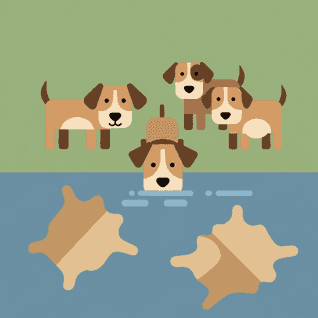 Los perros y las pieles por Esopo