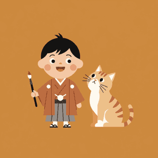 Anak Laki-Laki yang Menggambar Kucing oleh Tidak Diketahui