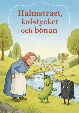 Halmstrået, kolstycket och bönan av Bröderna Grimm