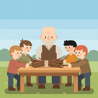 Bunten med pinnar av Aisopos